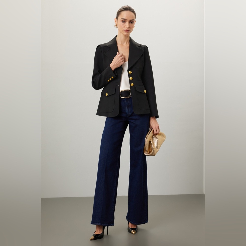 A.L.C. Black Blazer with Gold Accents - Picture 3 of 8